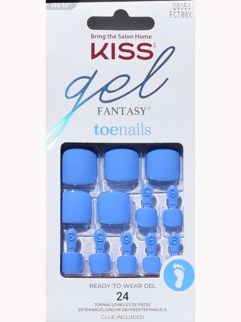 Kiss Gel Fantasy Toenails Pedicure Kit - Electric Feel